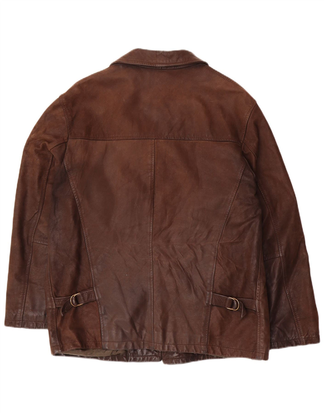 VINTAGE Veste en cuir homme UK 40 Grand cuir marron