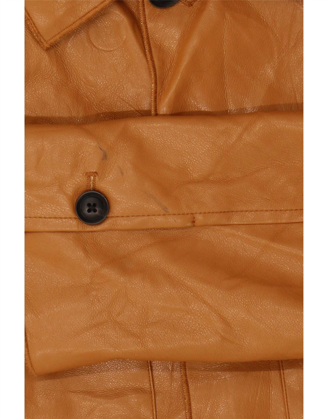 Zara Veste en simili cuir pour homme UK 36 Small Marron Polyuréthane