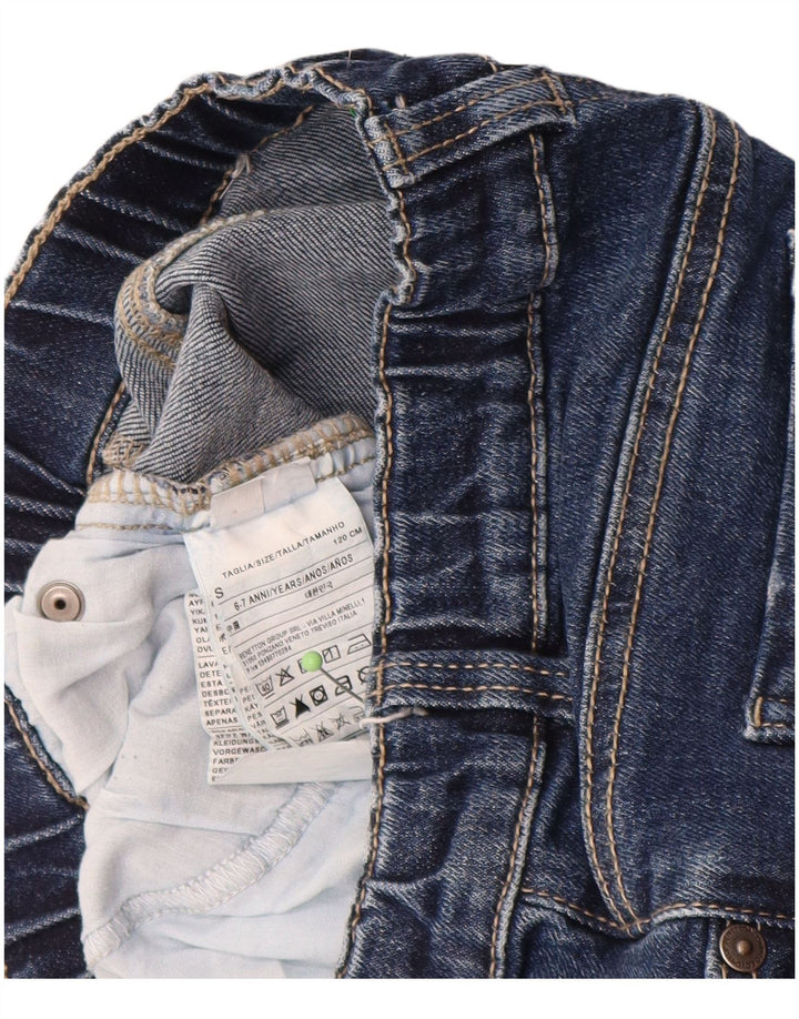 BENETTON Garçon Justin Straight Jeans 6-7 ans W22 L17 Bleu Coton