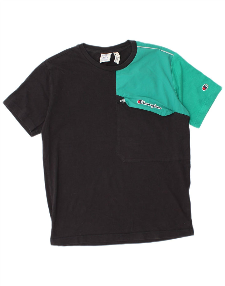 Champion T-Shirt Homme Haut Petit Coton Colorblock Noir