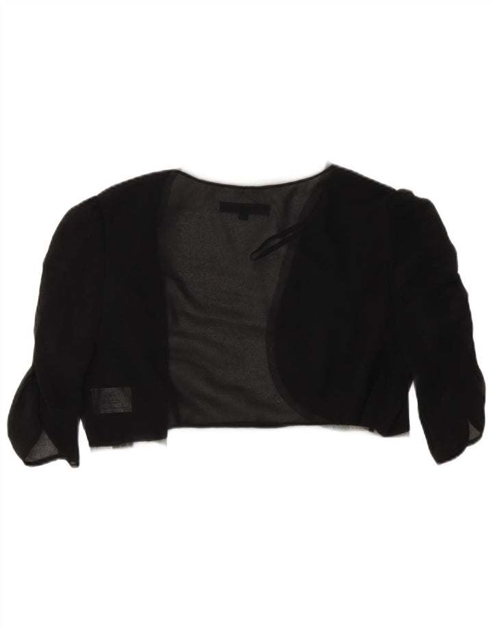 Coast Femme Manches 3/4 Voir à Travers Boléro UK 14 Moyen Noir Polyester