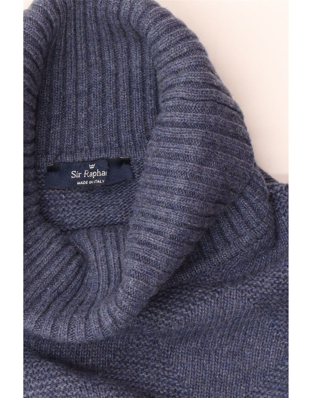 SIR RAPHAEL Pull col roulé pour femme UK 20 2XL Bleu marine Laine