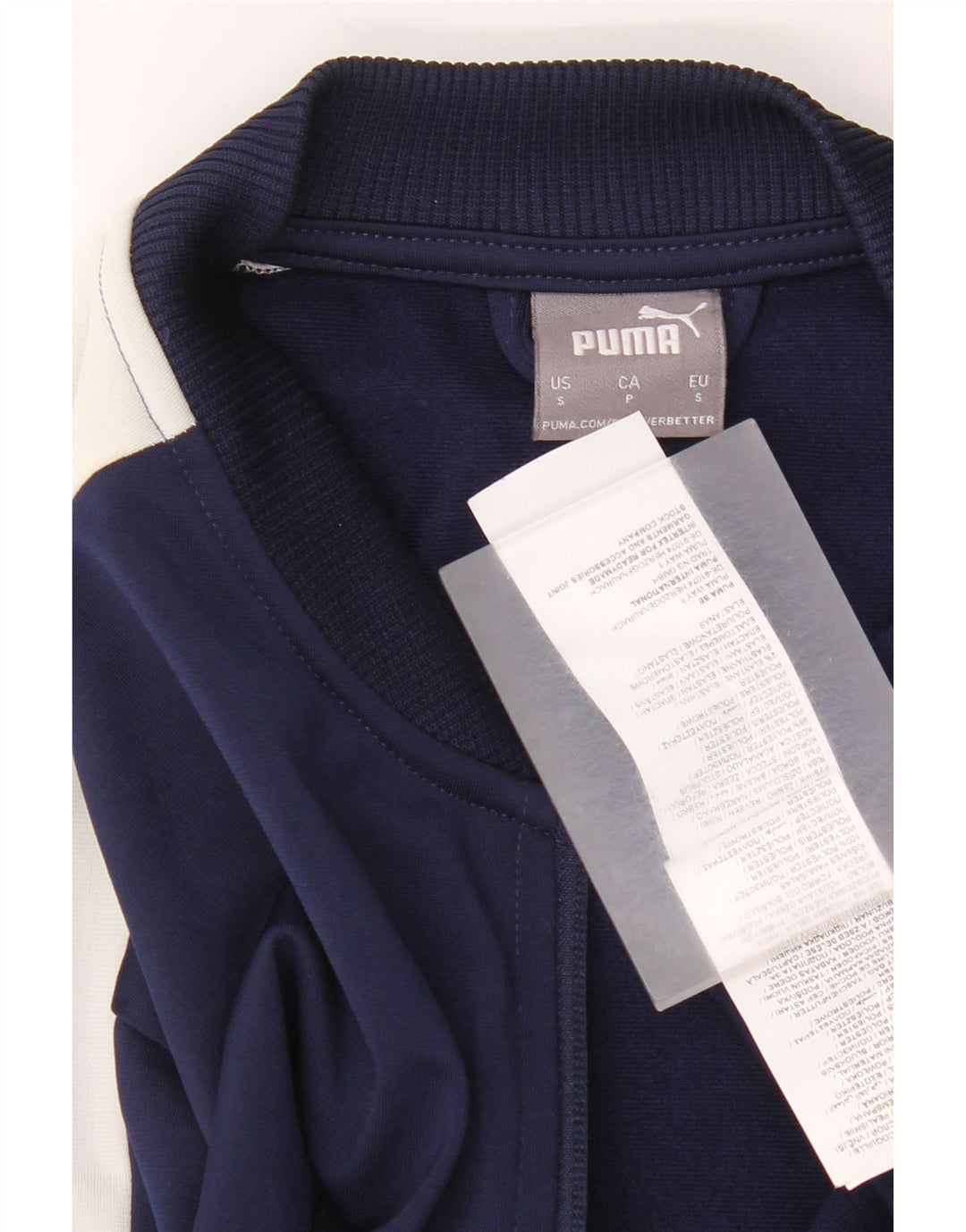 Puma Veste de survêtement pour homme Taille S Bleu marine Colorblock Polyester
