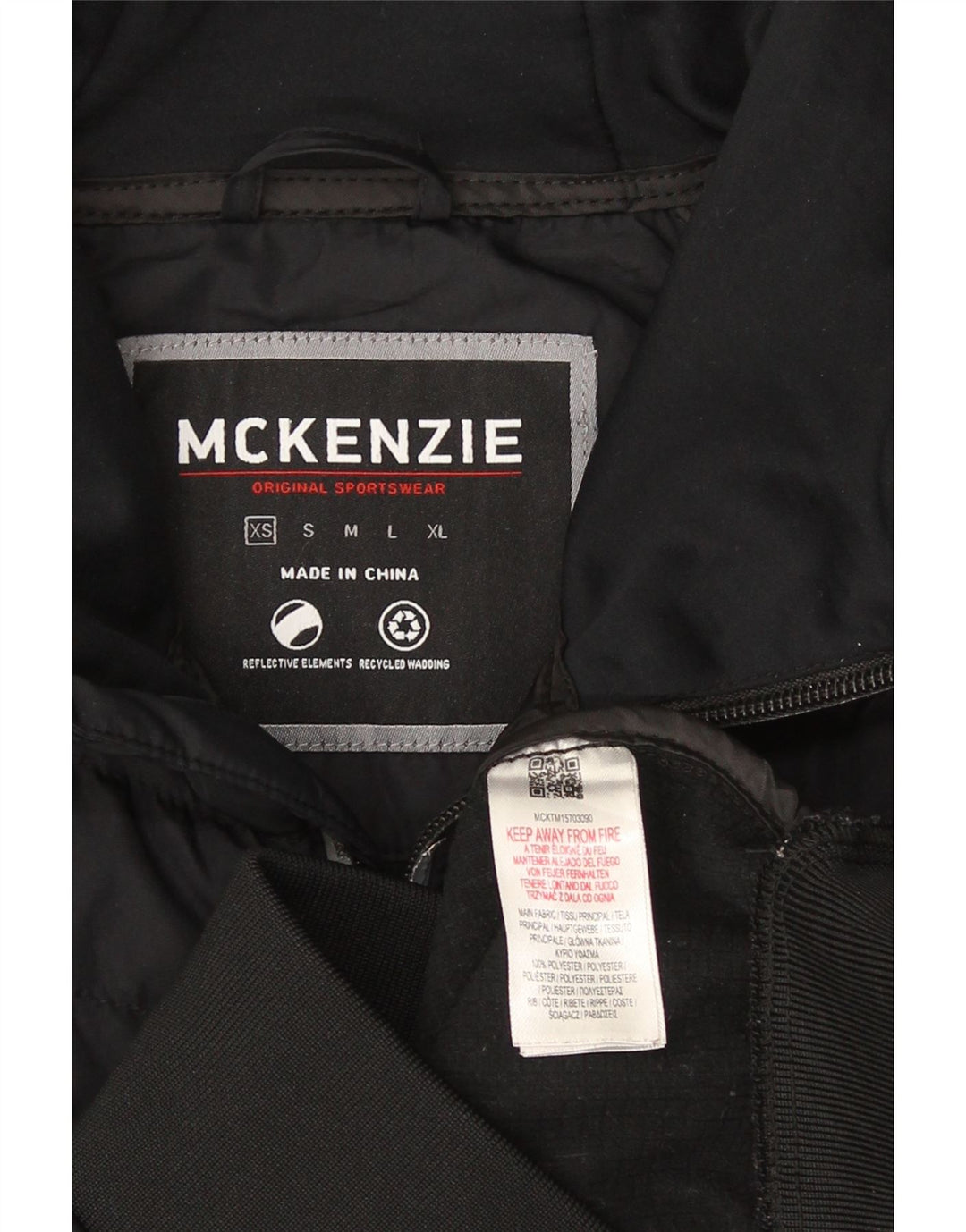 Mckenzie Pull à capuche zippé pour homme XS Noir Colorblock Polyester