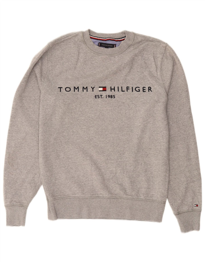 Tommy Hilfiger Sweat-Shirt Graphique Homme Gris Moyen Moucheté Coton