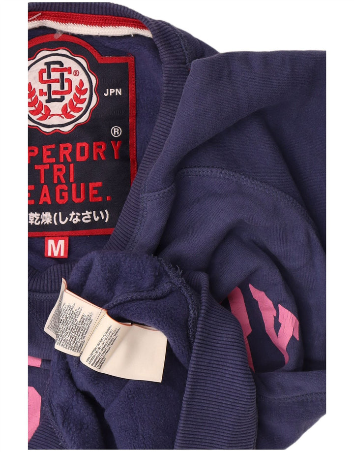 Superdry Sweat-shirt surdimensionné graphique pour femme UK 14 Bleu marine moyen