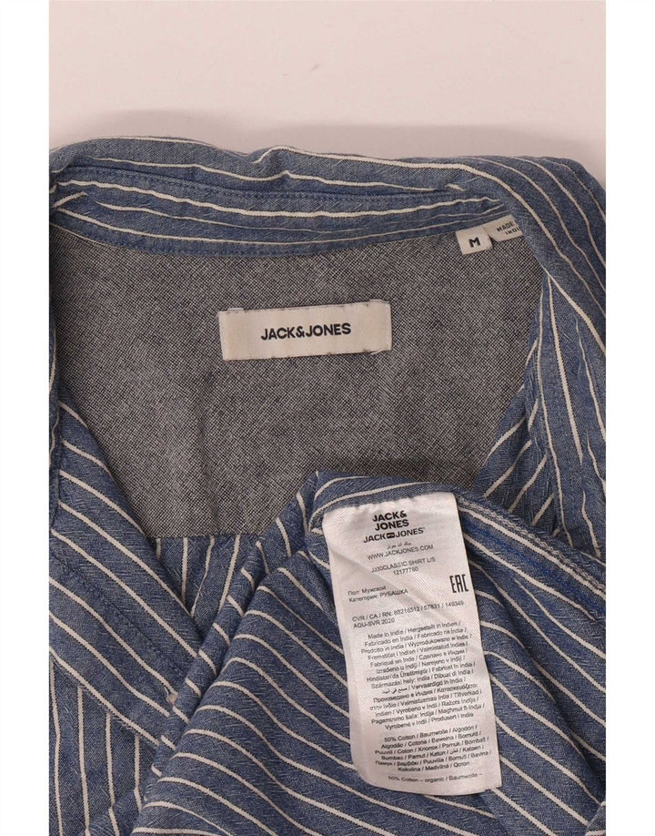 Chemise homme Jack & Jones en coton à fines rayures bleu moyen