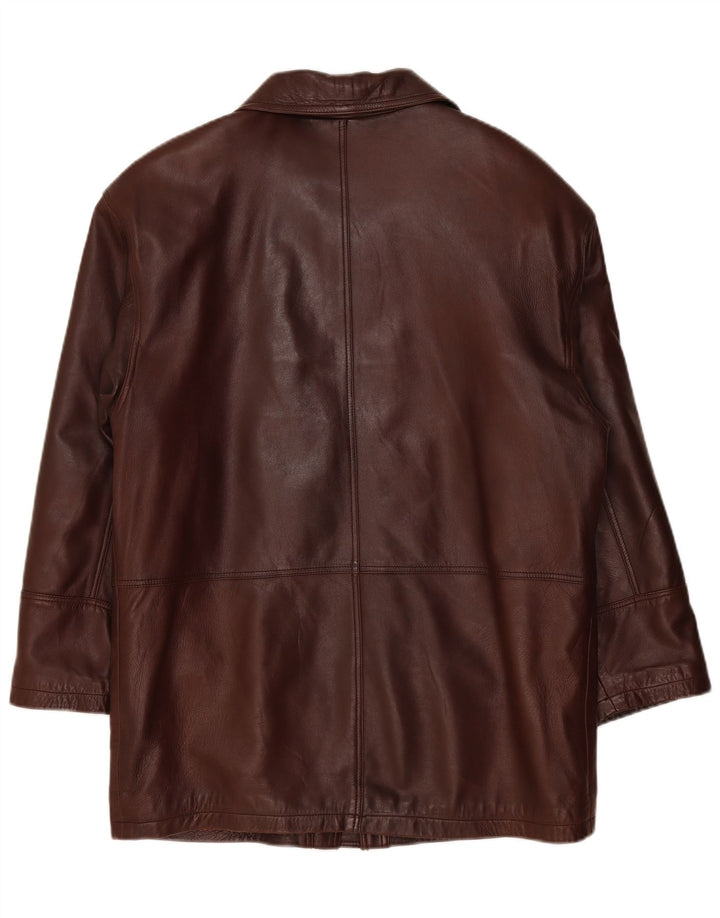 manteau en cuir homme vintage UK 38 Bourgogne moyen
