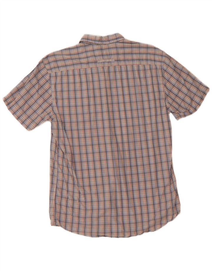 Camel Active Chemise à Manches Courtes Homme Coupe Regular Coton à Carreaux Bleu Moyen