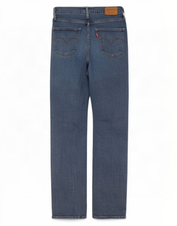 Levi's Jean droit 724 taille haute effet vieilli W27 L28 femme bleu coton