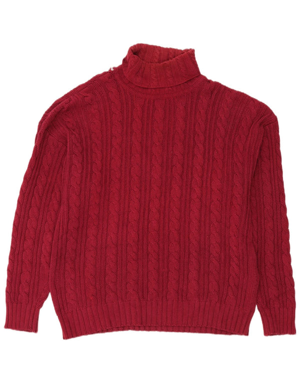 Eddie Bauer Pull col roulé pour homme en coton rouge Taille L
