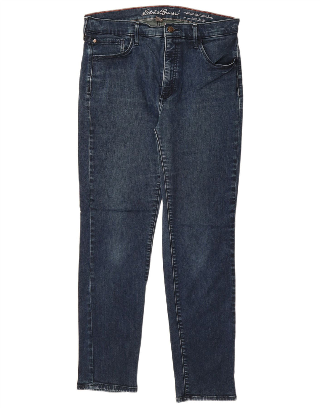 EDDIE BAUER Jean droit taille haute pour femme US 14 XL W32 L29 Bleu