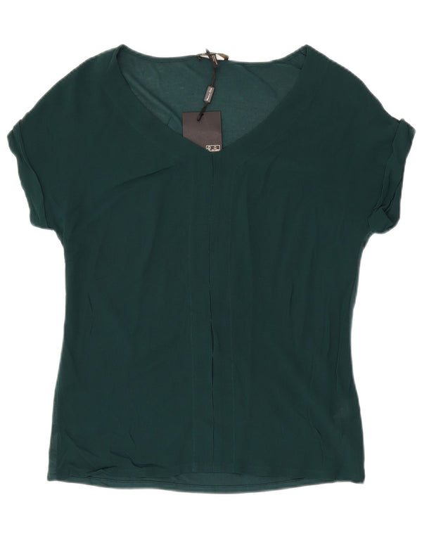 MASSIMO DUTTI Chemisier Femme UK 14 Rayonne Vert Moyen