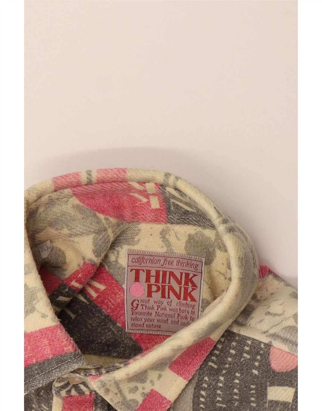 Think Pink Chemise en flanelle graphique XL pour homme en coton géométrique multicolore