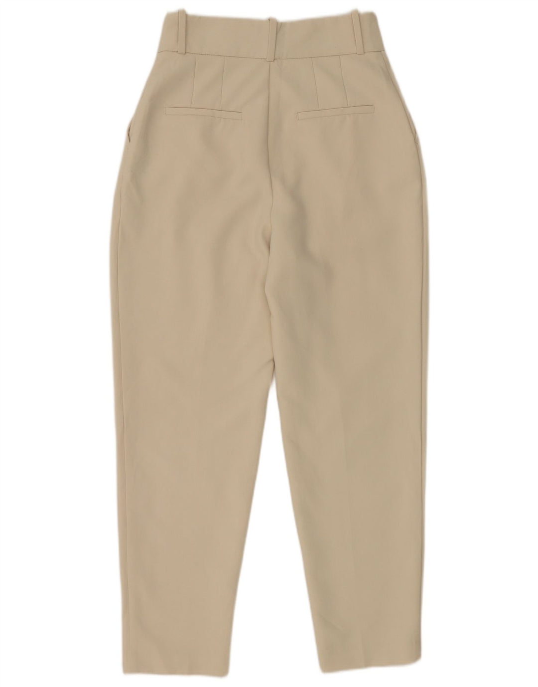 Zara Pantalon De Costume Fuselé Femme Petit W26 L27 Polyester Blanc Cassé