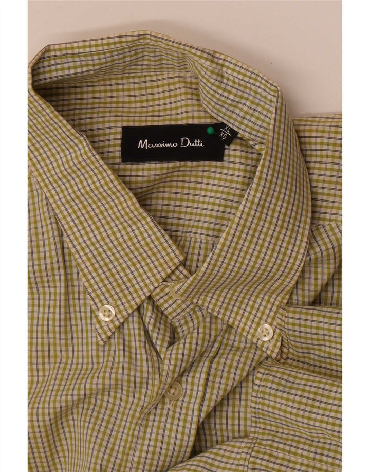 Massimo Dutti Chemise Homme XL Carreaux Verts