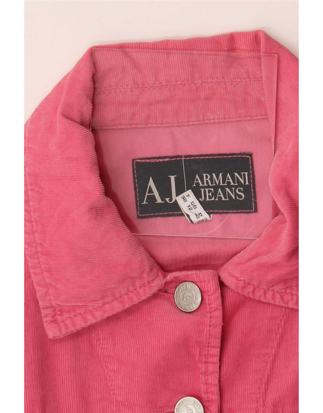 Armani Jeans Veste en velours côtelé pour femme UK 12 Rose moyen