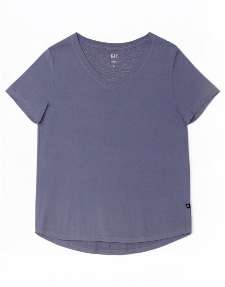 Gap T-Shirt Femme Top UK 14 Bleu Moyen Modal