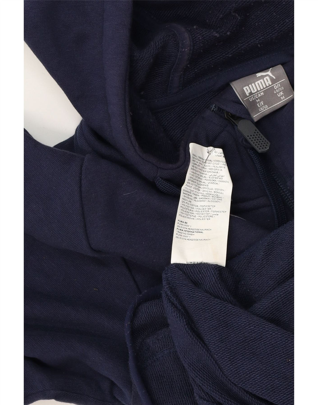 Puma Sweat à Capuche Zippé Homme Bleu Marine Moyen Coton