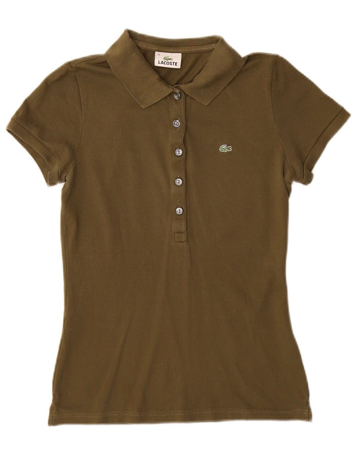 Lacoste Polo Femme Taille 38 Coton Kaki Moyen