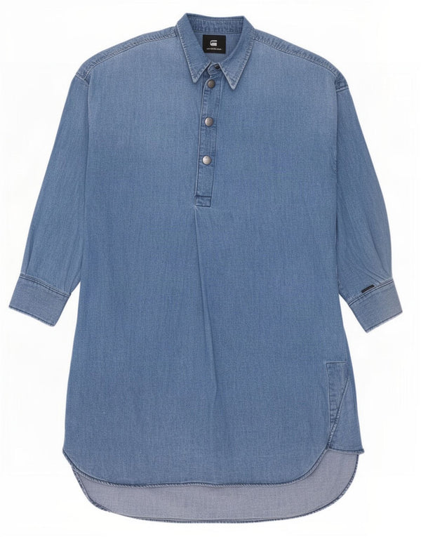 G-Star Womens Long Sleeve Oversized Denim Dress UK 6 XS Blue Cotton