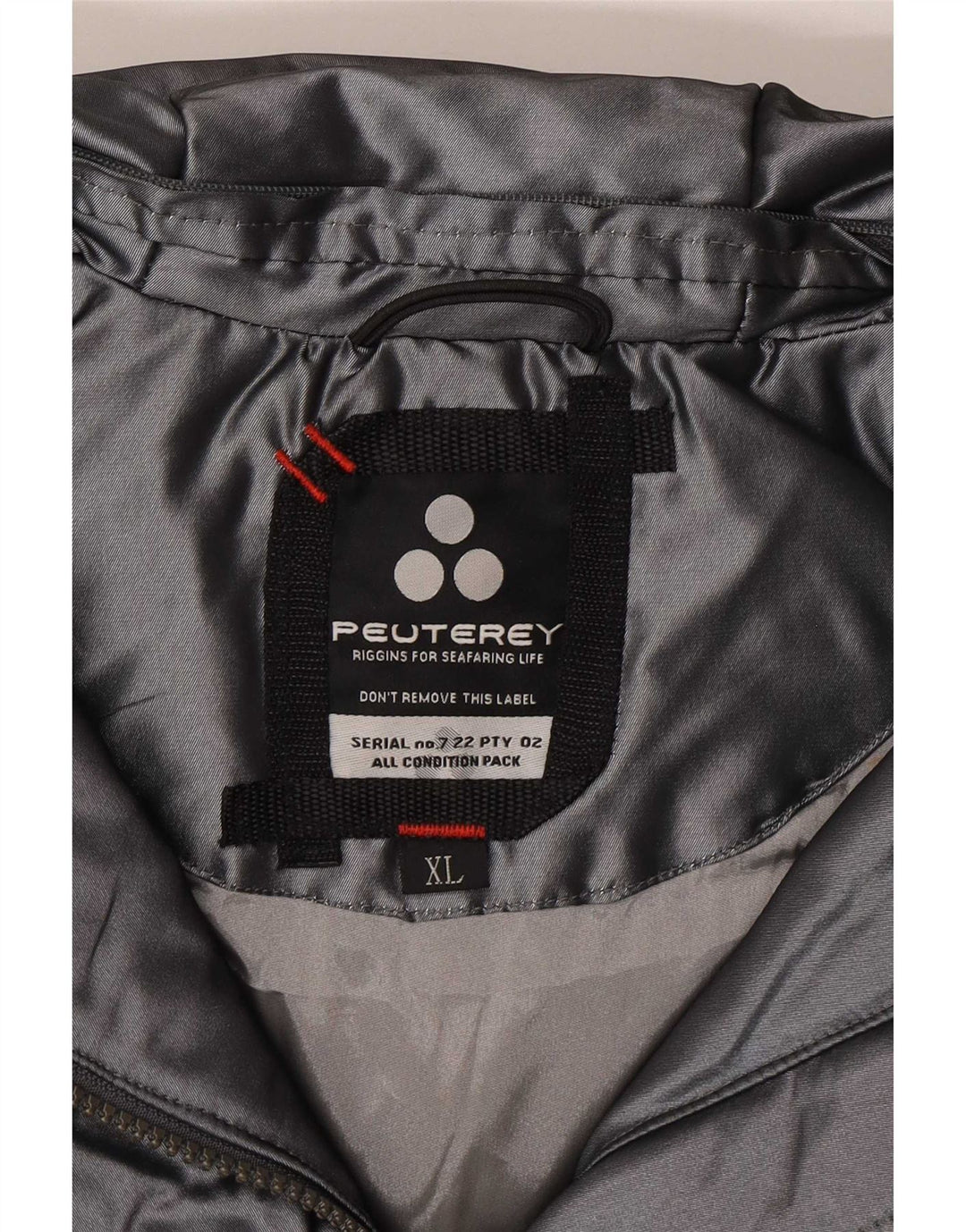 PEUTEREY Veste coupe-vent à capuche pour femme UK 18 XL Argenté Polyester