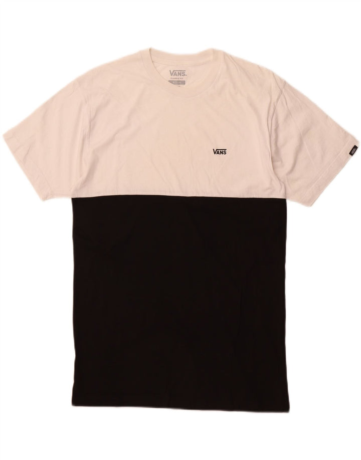 VANS T-shirt coupe classique pour hommes, blanc moyen, colour block
