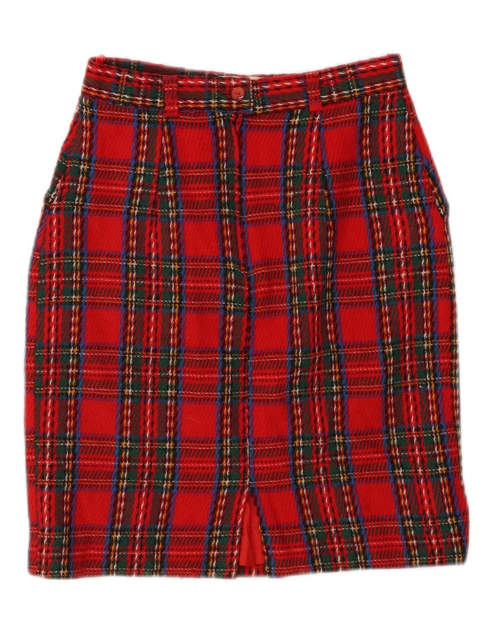 jupe crayon femme vintage W24 Petit Plaid Rouge