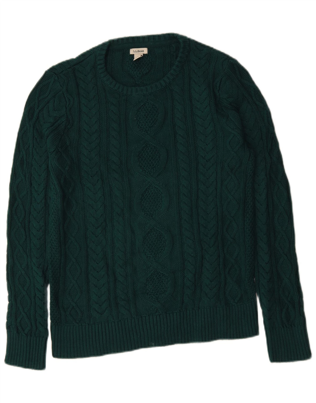 L.L.BEAN Pull Col Bateau Homme Vert Moyen Coton