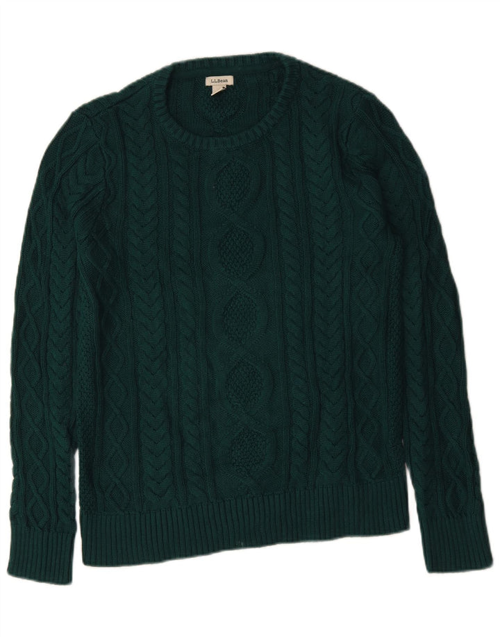 L.L.BEAN Pull Col Bateau Homme Vert Moyen Coton