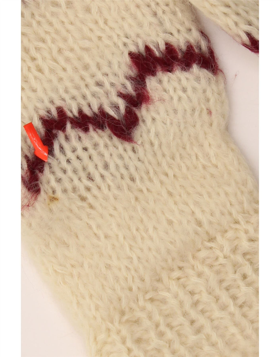 vintage Femmes Crew Neck Jumper Pull UK 14 Moyen Off White Aztec