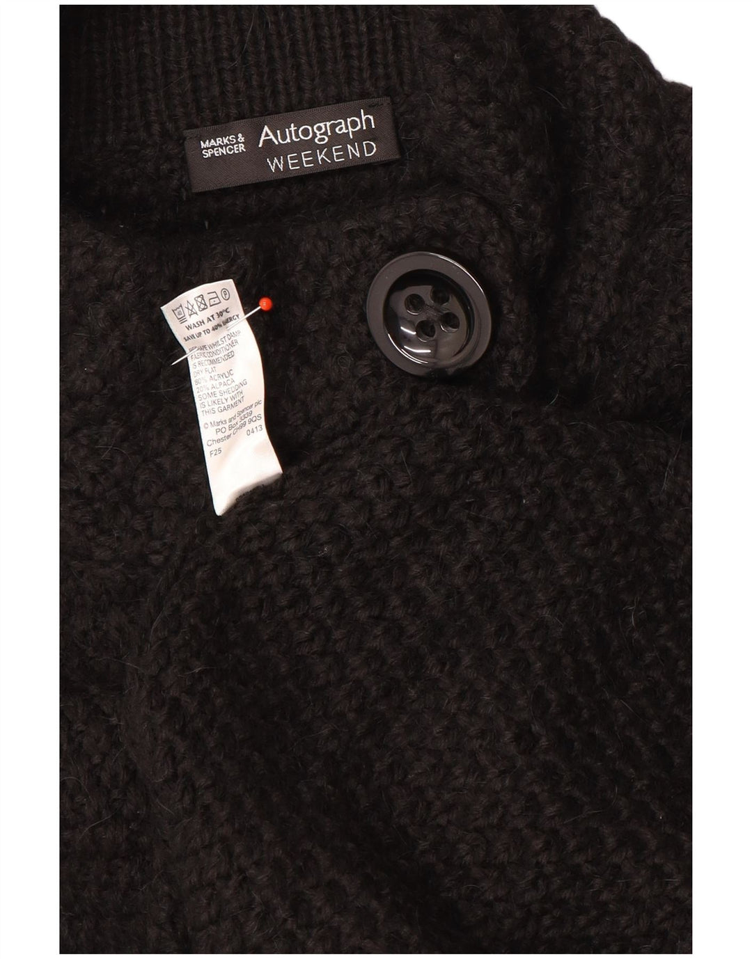 Marks & Spencer Pull cardigan autographe pour femme UK 14 Noir moyen