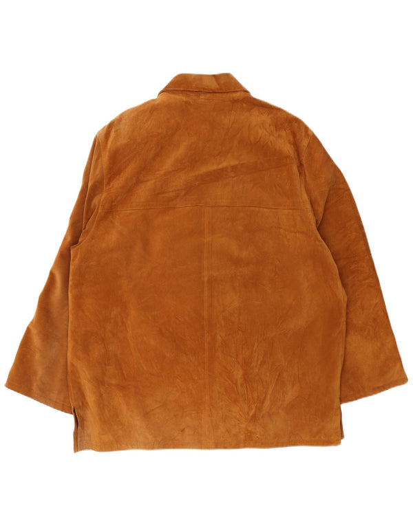 veste en daim homme vintage UK 42 XL Cuir Beige