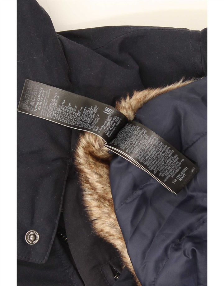 Marks & Spencer Parka à capuche pour femme UK 20 3XL Bleu marine Polyester