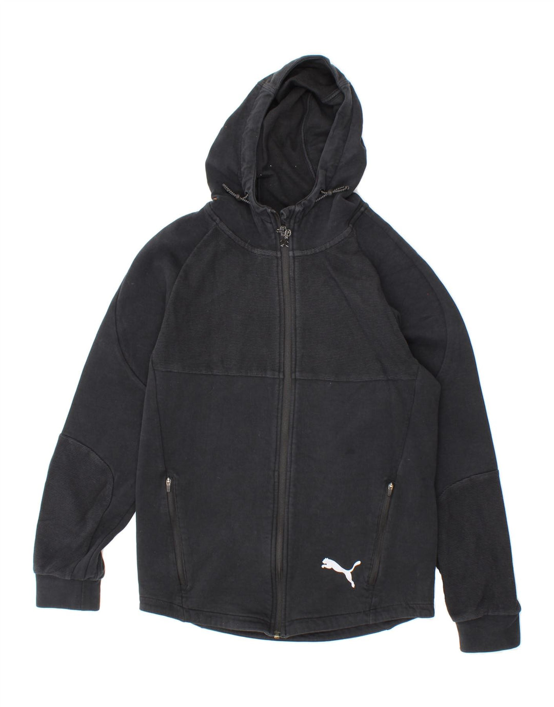 PUMA Mens Zip Hoodie Sweater Small Black Cotton Vintage Puma and Second-Hand Puma from Messina Hembry 