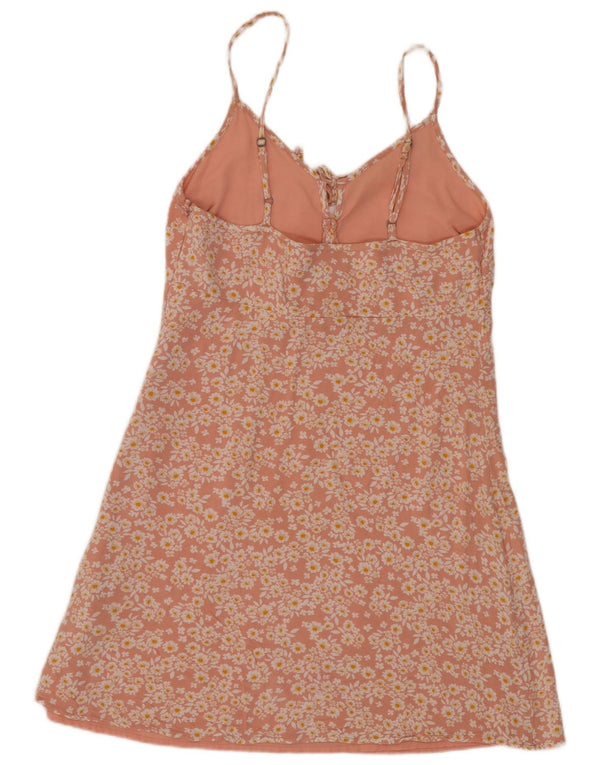 Hollister Robe Slip Femme UK 8 Petit Rose Floral Polyester
