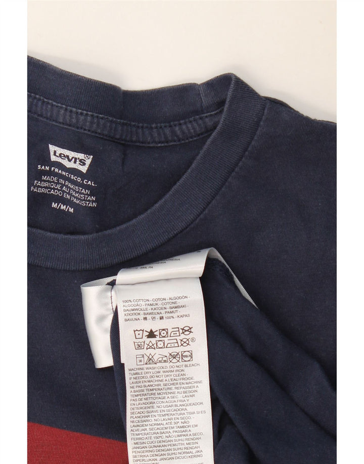 LEVI'S T-Shirt Graphique Homme Bleu Marine Moyen Coton