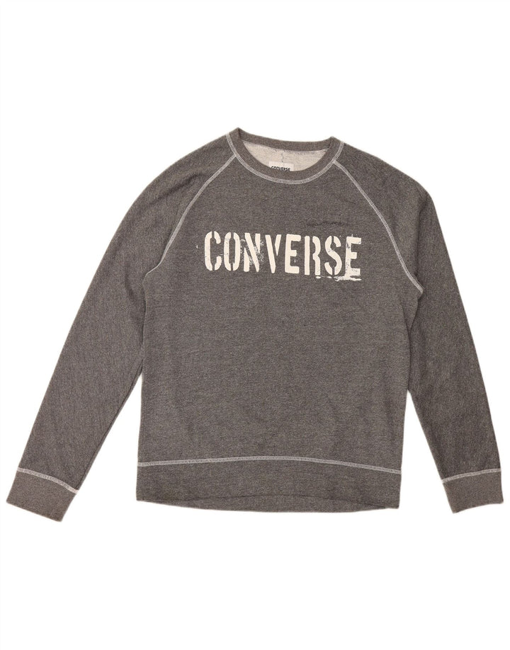 Converse Sweat-Shirt Graphique Homme Gris Moyen Coton