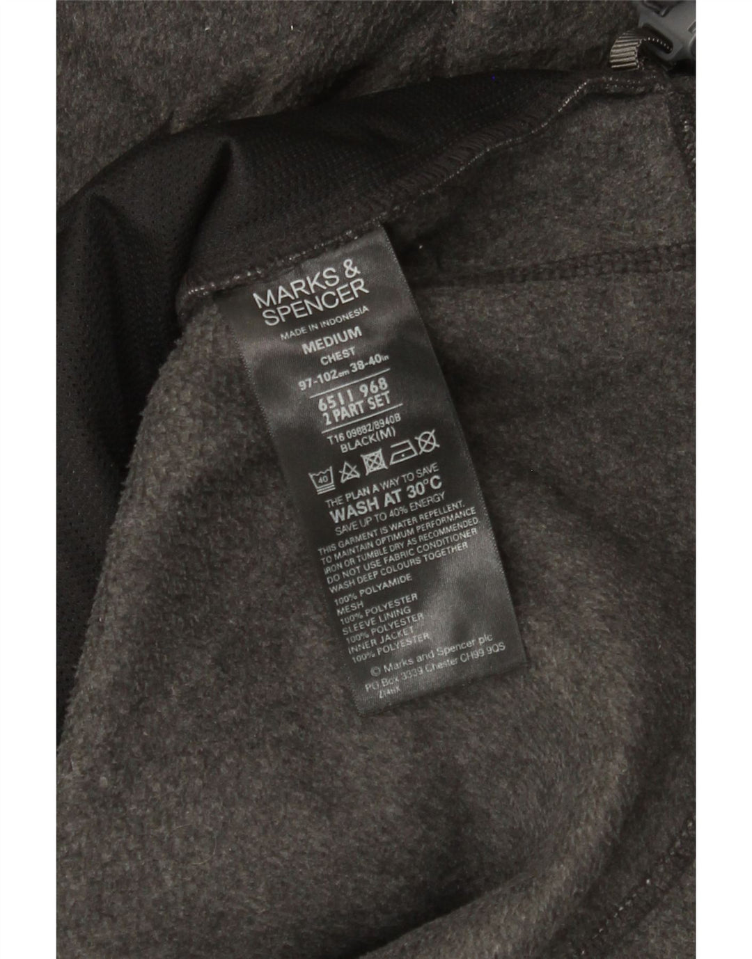 Marks & Spencer Veste polaire pour homme UK 38 Gris moyen Polyamide