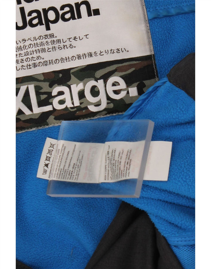 SUPERDRY Veste coupe-vent à capuche graphique pour hommes UK 42 XL Gris Polyester