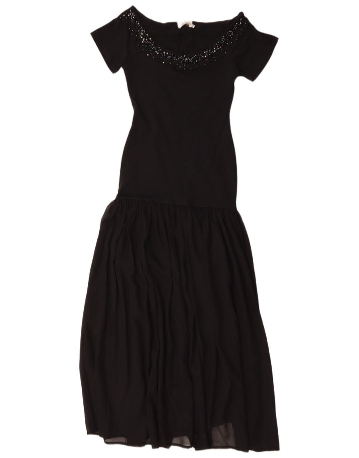 Robe Maxi Femme Vintage IT 42 Noir Moyen
