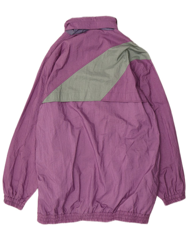 VINTAGE Manteau imperméable coupe ample pour homme UK 38 Violet moyen Colourblock Polyamide