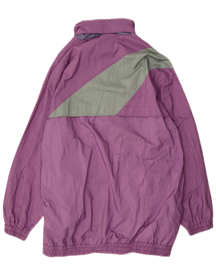 VINTAGE Manteau imperméable coupe ample pour homme UK 38 Violet moyen Colourblock Polyamide