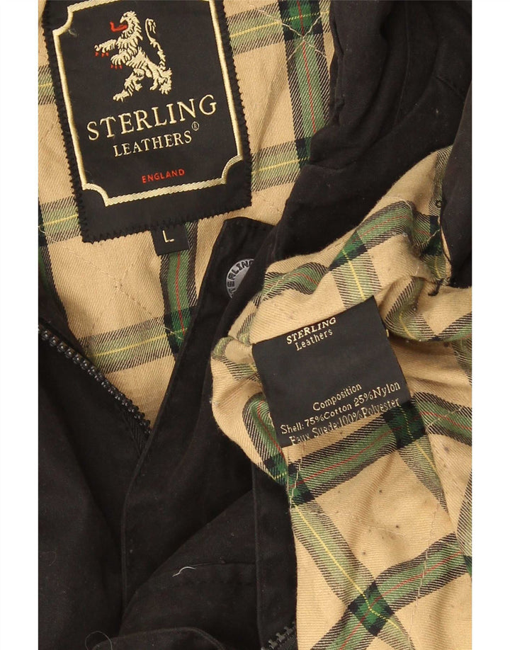 Sterling Veste en coton ciré pour homme UK 40 Large Noir