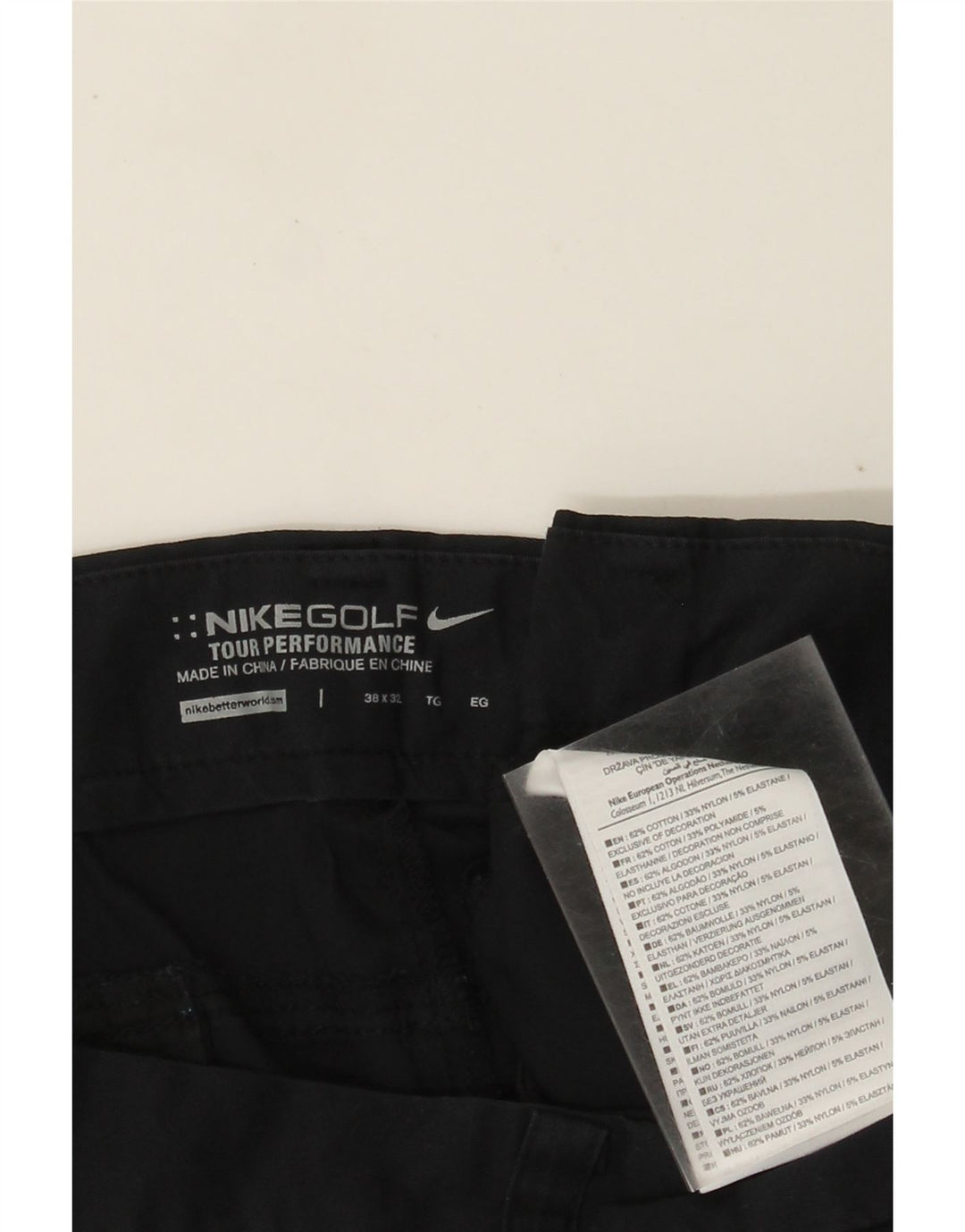 Pantalon décontracté droit femme Nike W38 L32 coton bleu marine