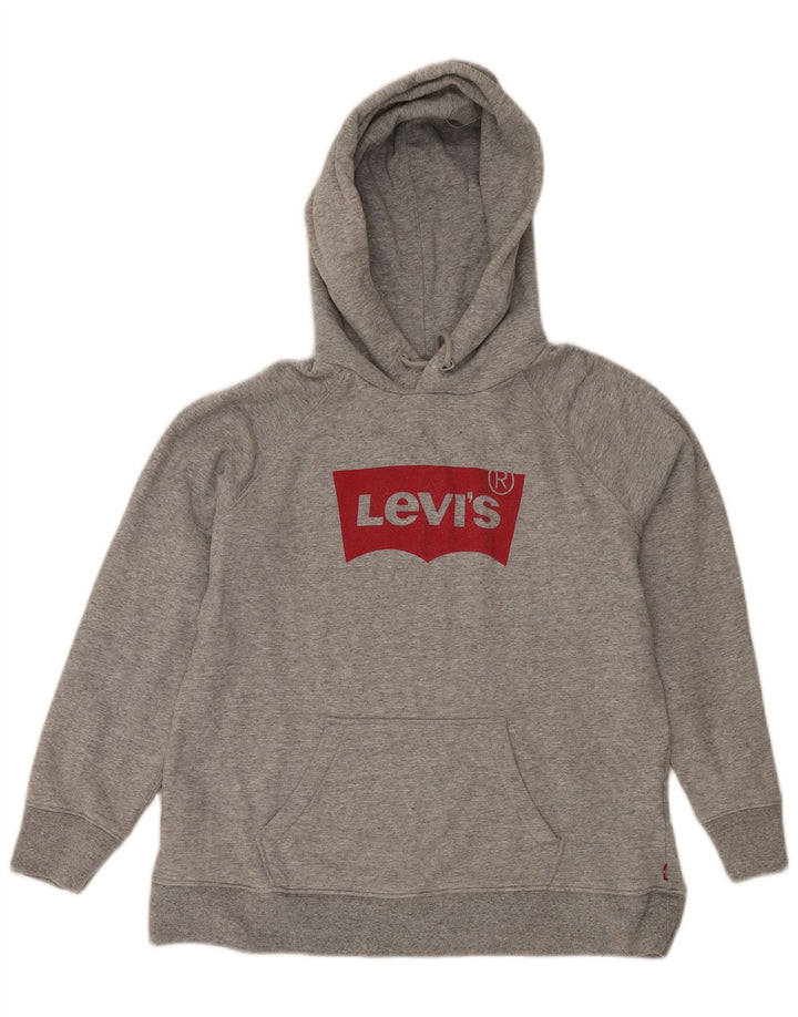 Levi's Pull à Capuche Graphique Homme Gris Moyen Moucheté Coton