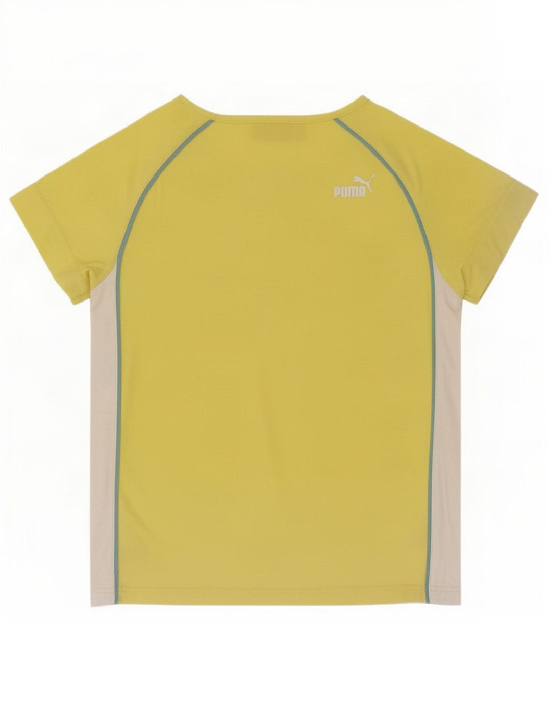 Puma T-shirt pour femme UK 12 Jaune moyen rayé