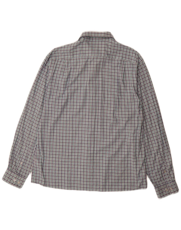 Tommy Hilfiger Chemise stretch slim fit pour homme Taille 16 1/2 Grand carreaux bleus