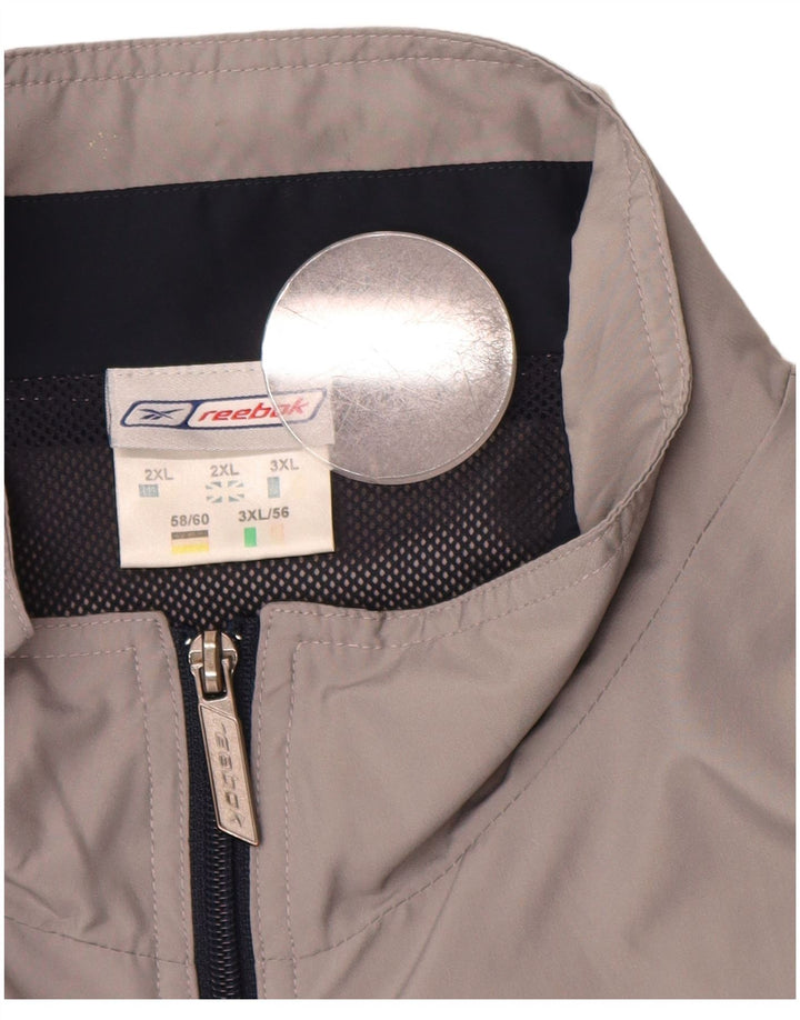 REEBOK Veste de survêtement pour homme 2XL Gris Colorblock Polyester