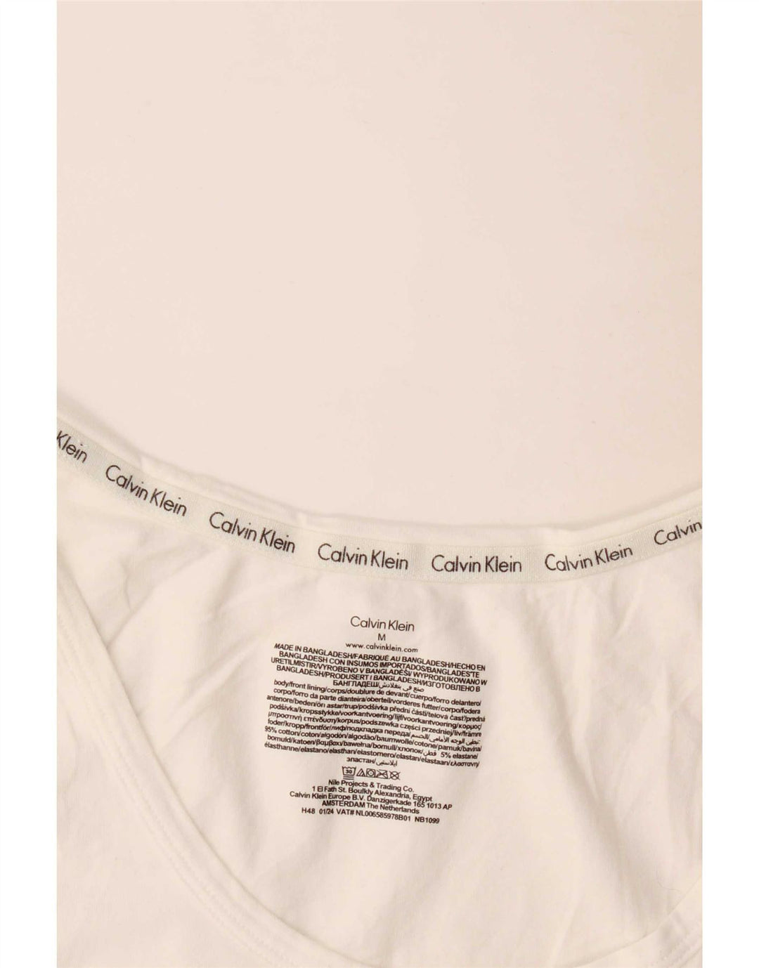 Calvin Klein Débardeur Homme Blanc Moyen Coton